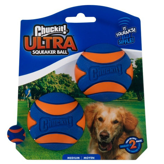 Chuckit! Ultra Squeaker Ball Medium 2 pack 6.5cm