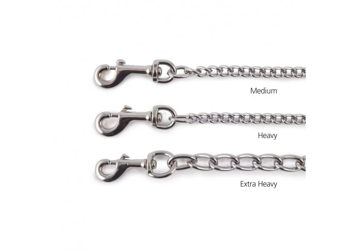 Ancol Leather Chain Lead Tan Medium Link