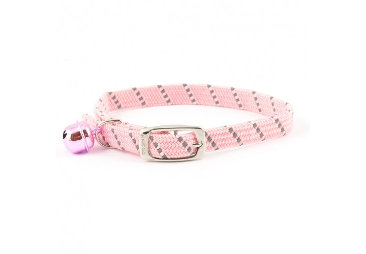 Ancol Safety Buckle Cat Collar Reflective Pink