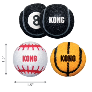 KONG Sport Durable Fetch Dog Toy - X-Small 3-Pack