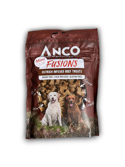 Anco Fusions Mini Beef & Ostrich Treats 100g