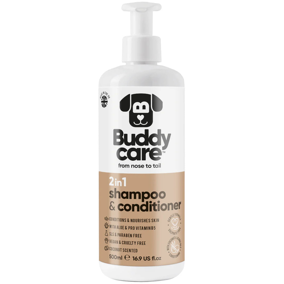 Buddycare 2 in 1 Coconut Shampoo & Conditioner 500ml