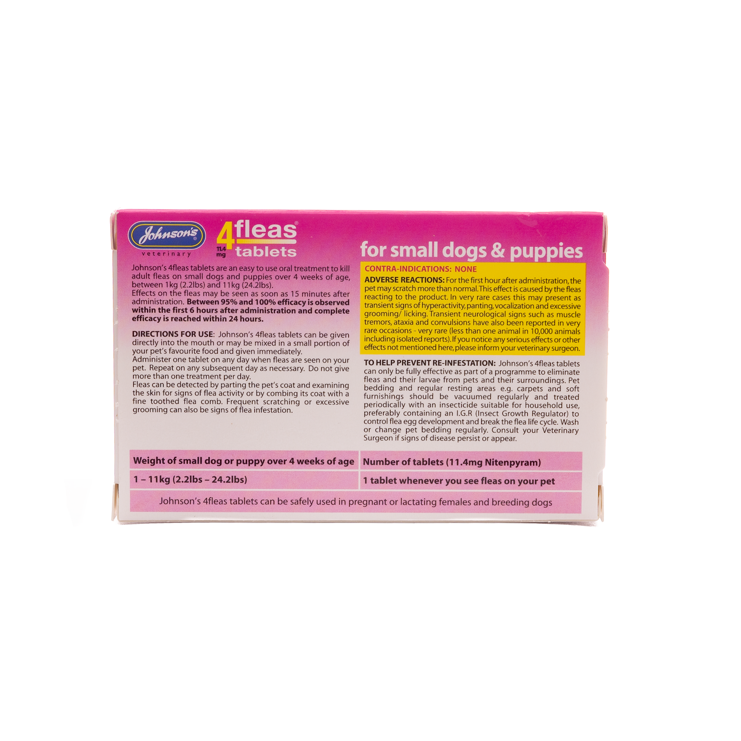 Johnsons 4fleas Tablets for Puppies & Small Dogs 6 pack
