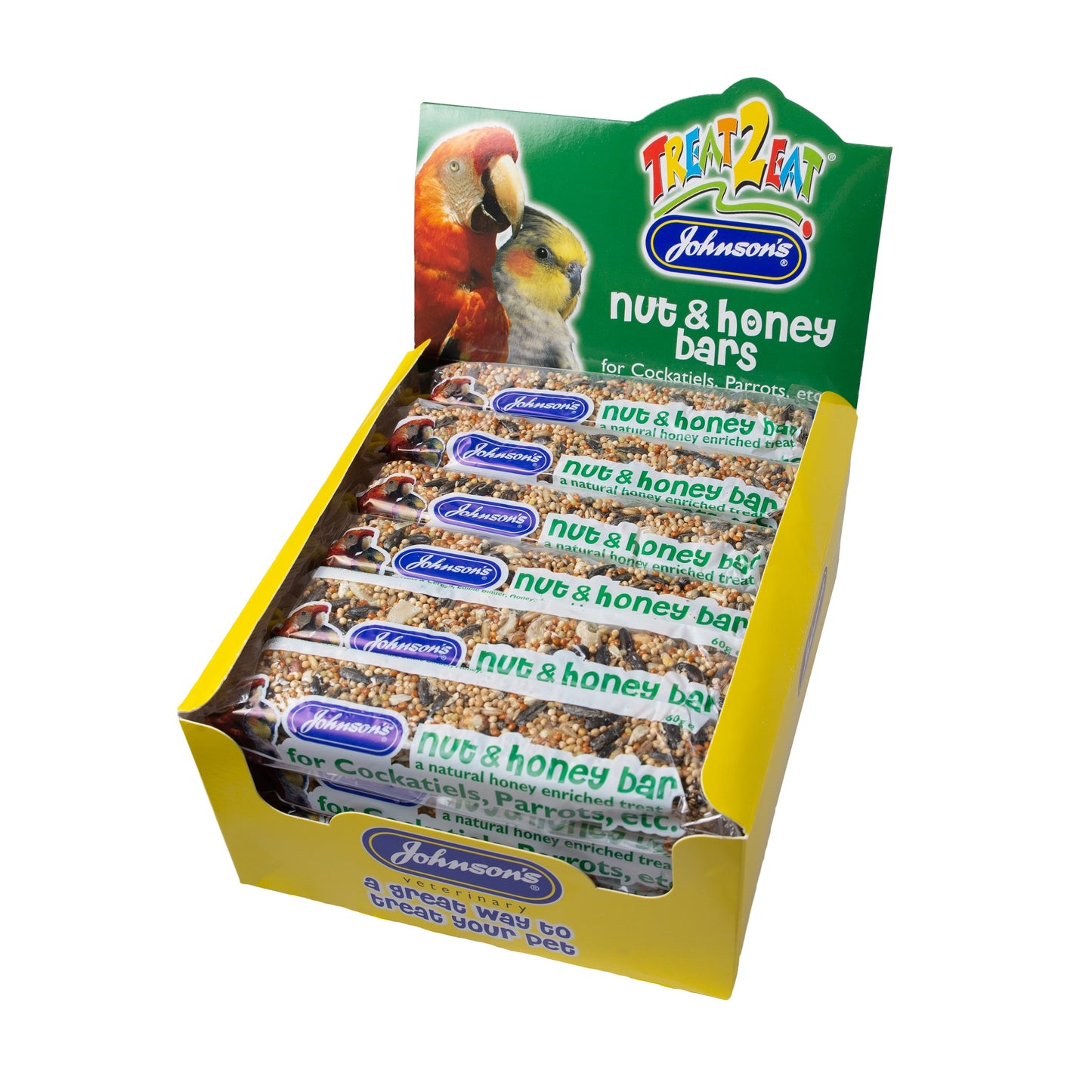 Johnson's Nut & Honey Bars for Cockatiels, Parrots etc 50g