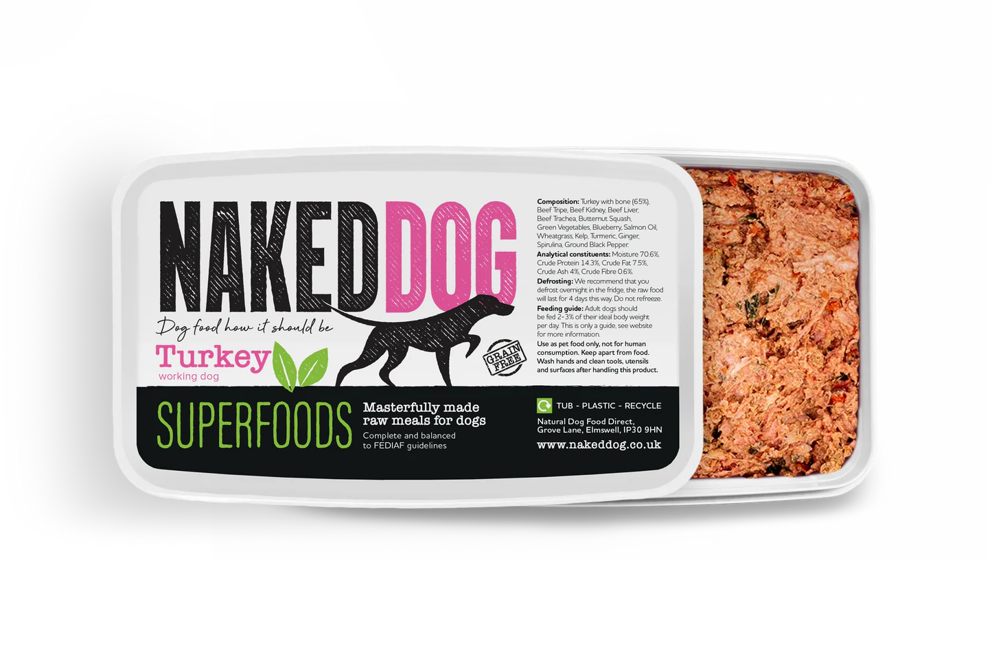Naked Dog Superfoods Turkey 2x500g