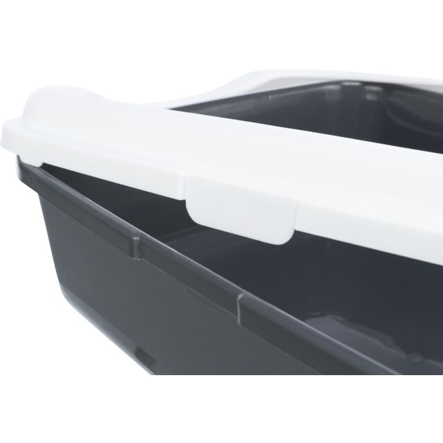 Trixie Classic Litter Tray with rim Dark Grey & White