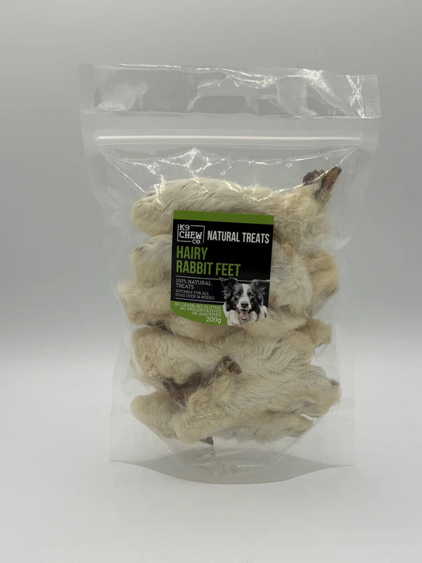 K9 Chew Co Hairy Rabbit Feet 200g