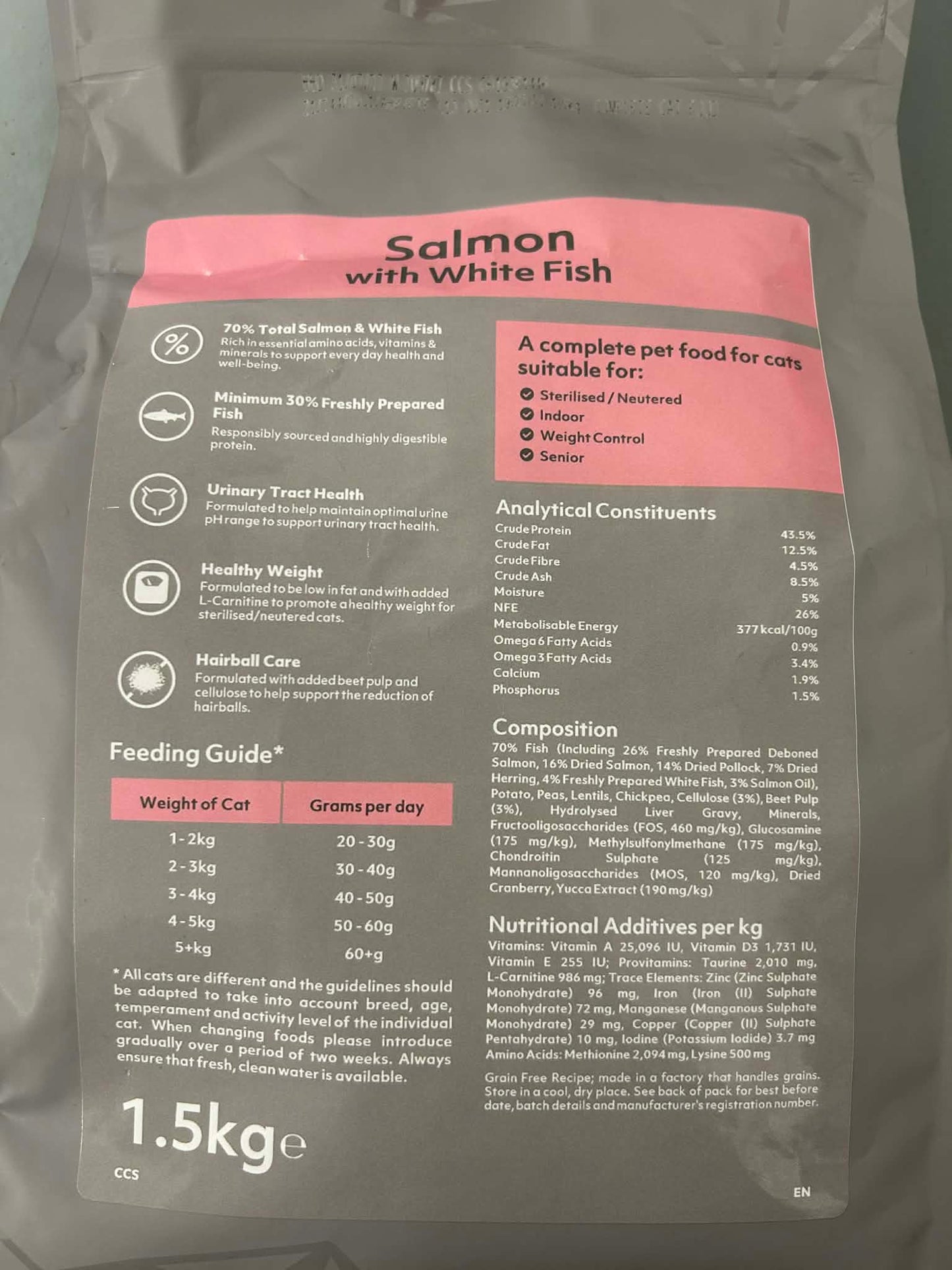 Carltons Sterilised Adult Cat Food Salmon & White Fish 1.5kg