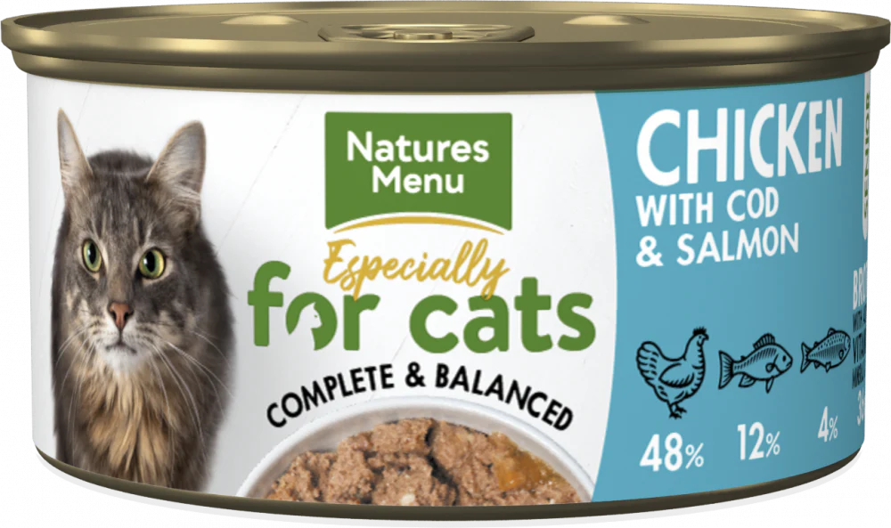 Natures Menu Senior Cat Can Chicken, Cod and Salmon 85g