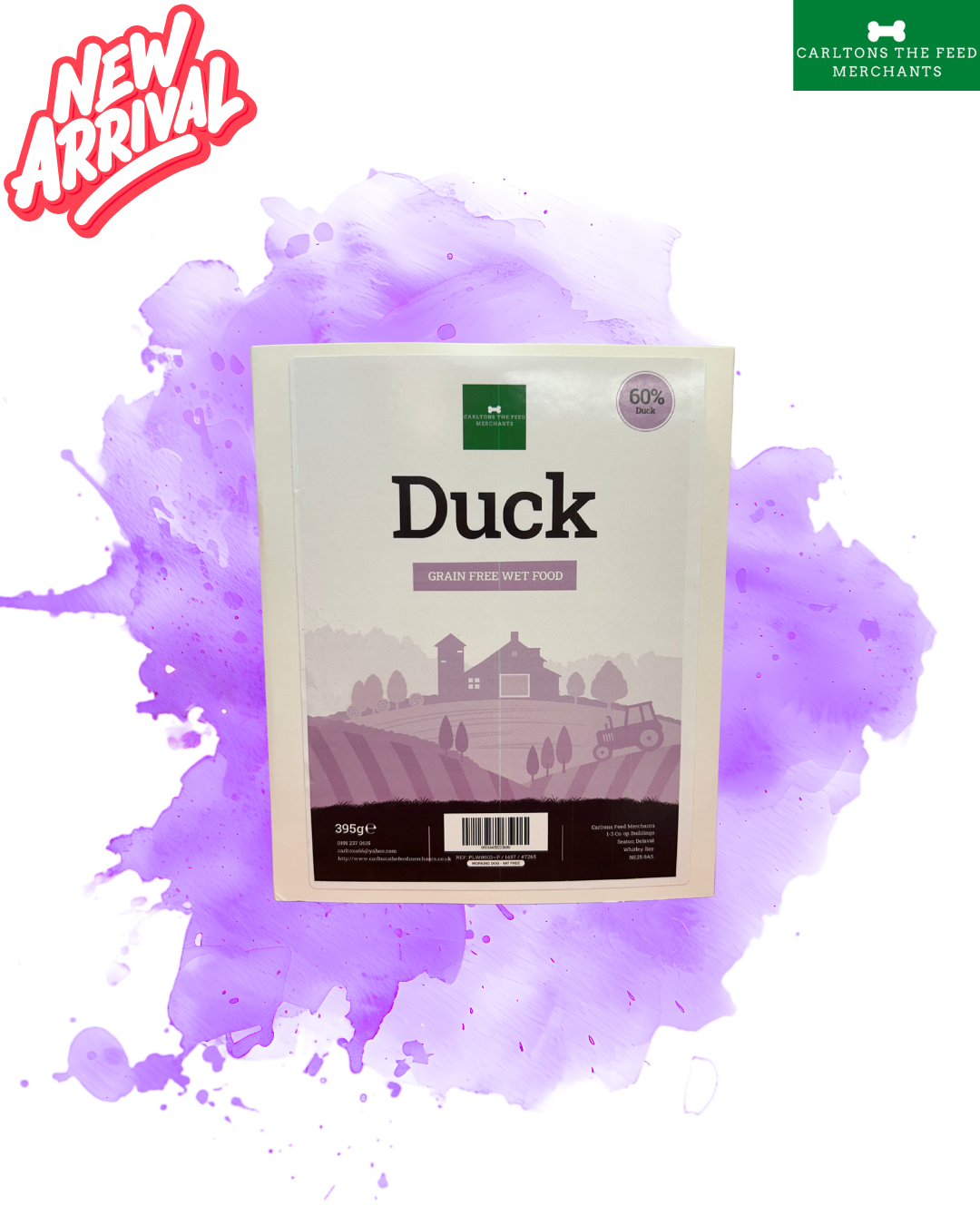 Carltons Grain Free Duck Wet Tray 395g