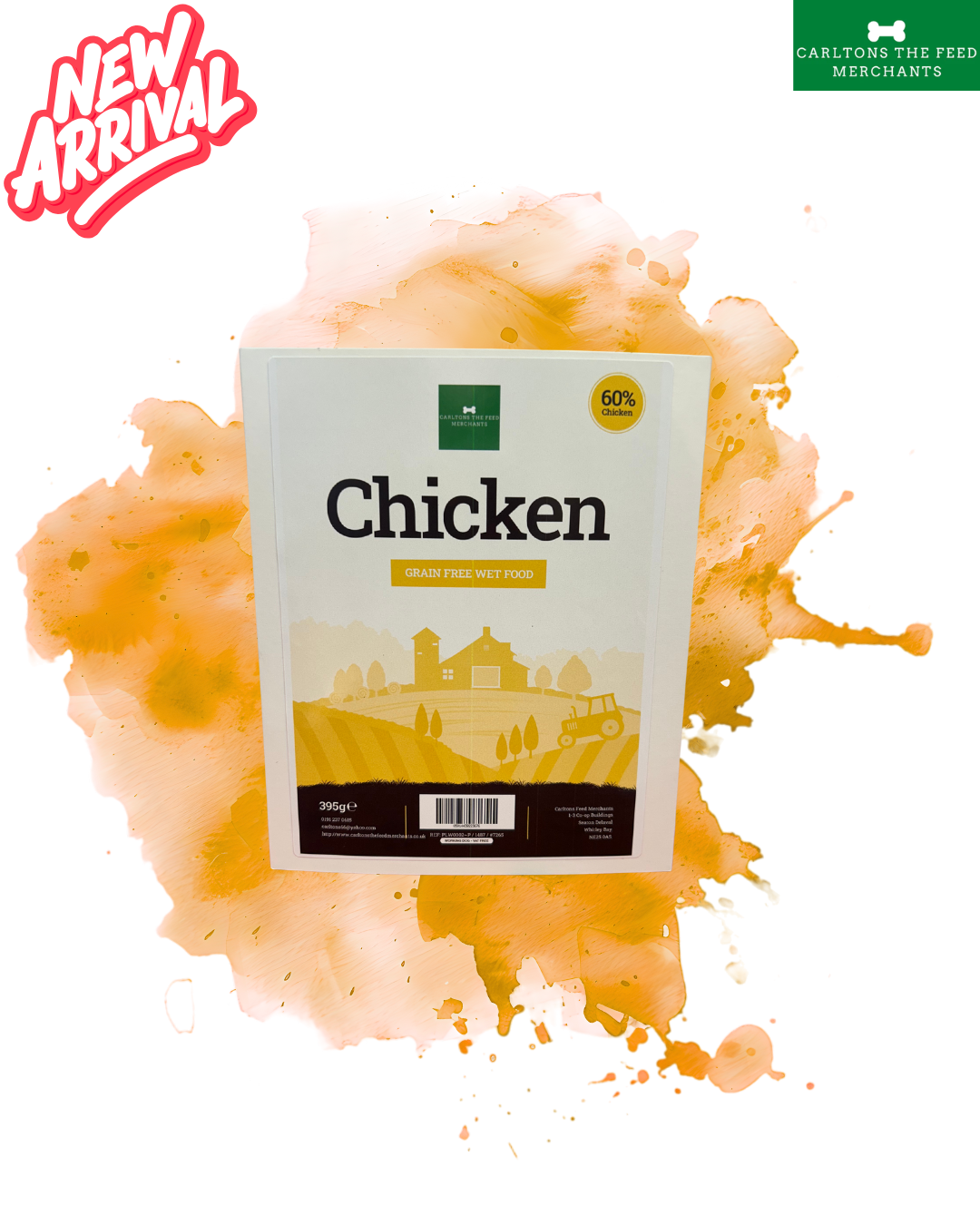 Carltons Grain Free Chicken Wet Tray 395g