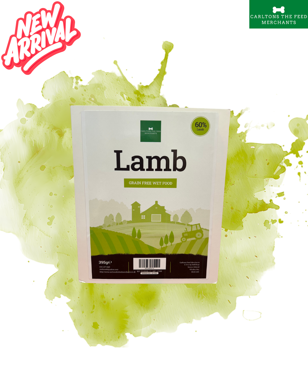 Carltons Grain Free Lamb Wet Tray 395g