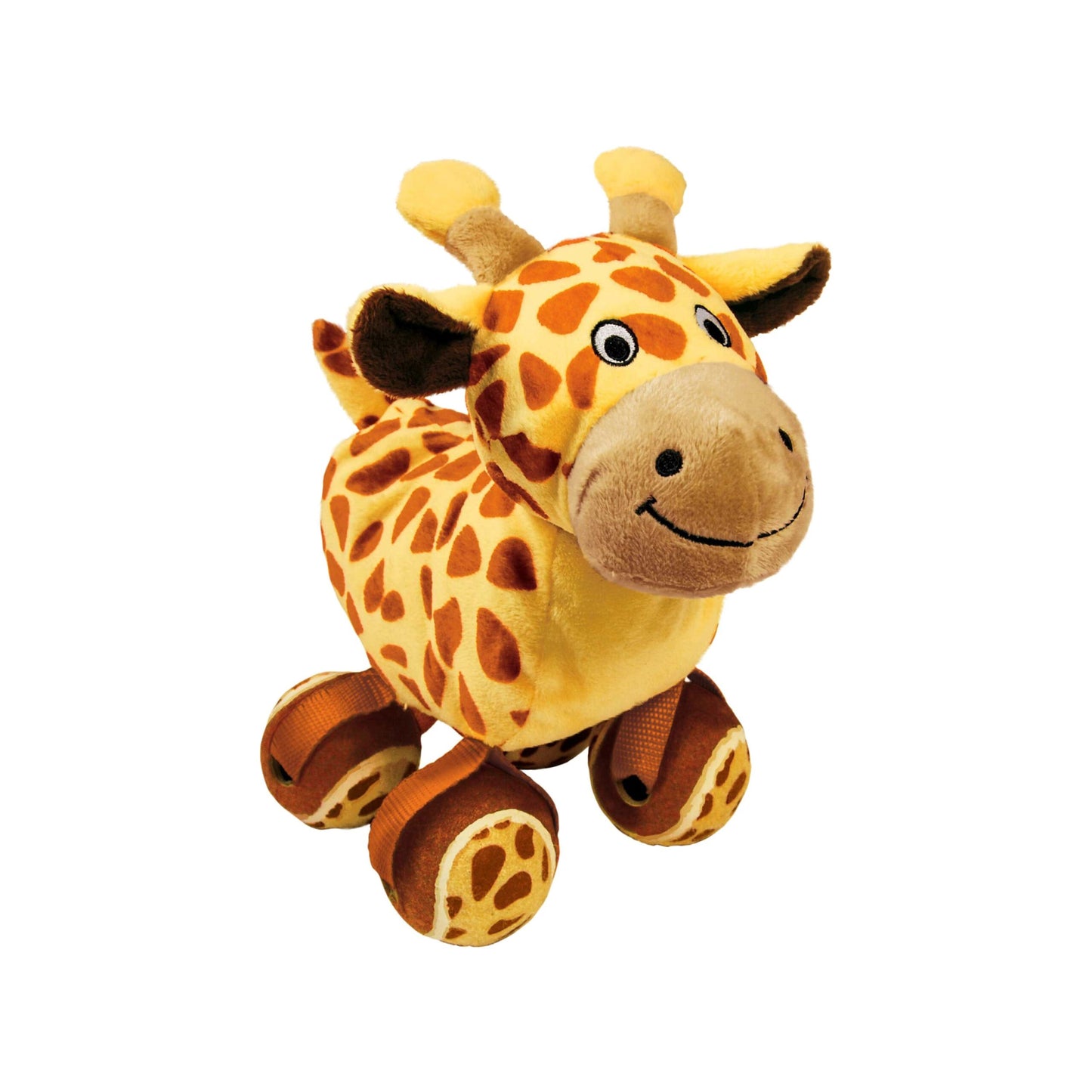KONG TenniShoes Giraffe Squeaky Tug Dog Toy - Small
