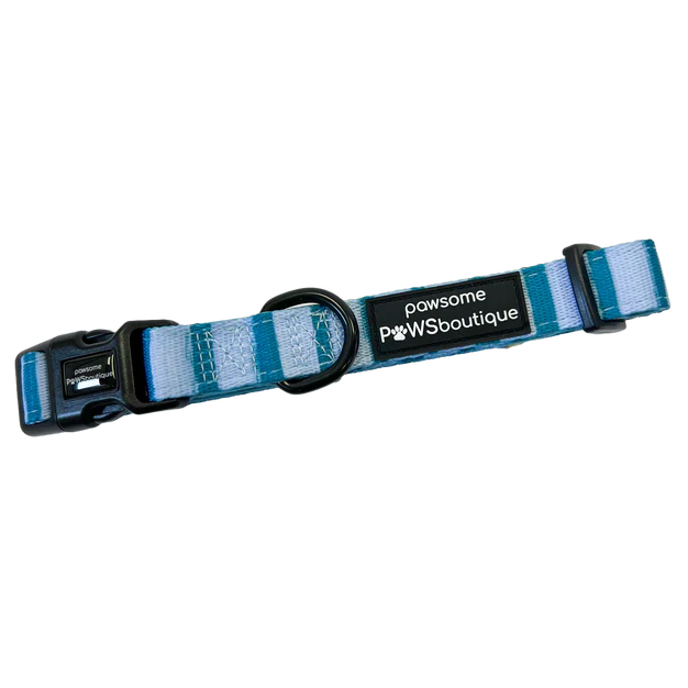 Pawsome Paws Boutique Blue Stripe Collar