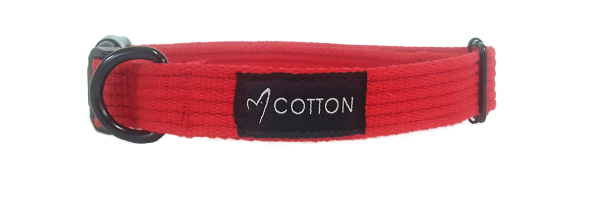 Gor Pets Cotton Adjustable Dog Collar Medium - Red