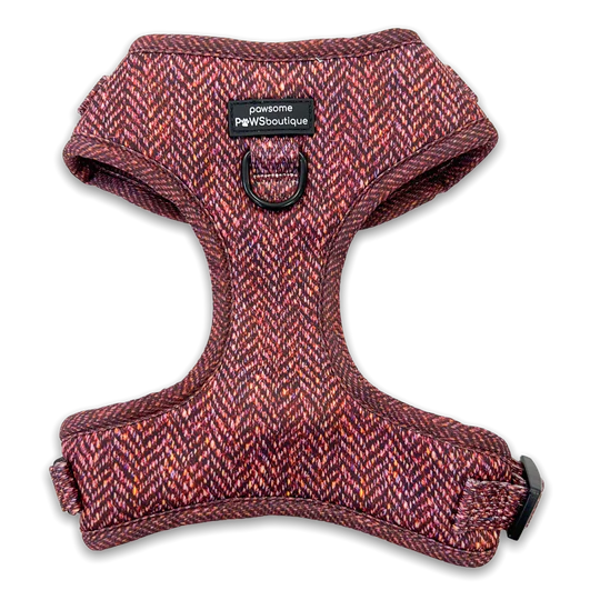 Pawsome Paws Boutique Country Burgundy Adjustable Harness