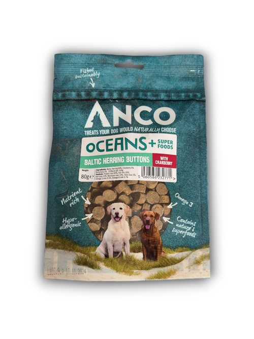Anco Oceans+ Baltic Herring Buttons with Cranberry 80g