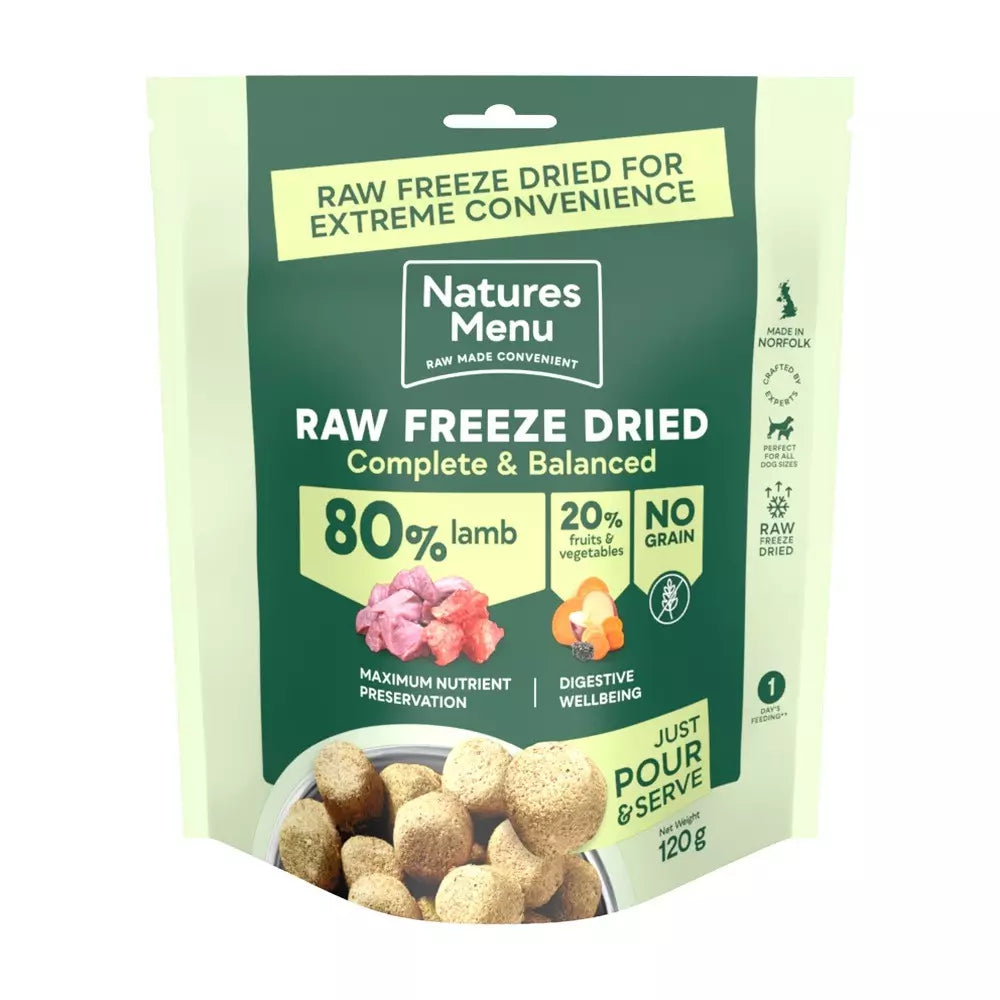 Natures Menu Freeze Dried Dog Food 80/20 Lamb 120g