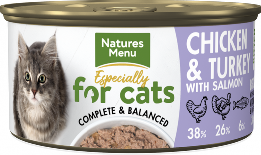 Natures Menu Cat Can Chicken, Turkey and Salmon 85g