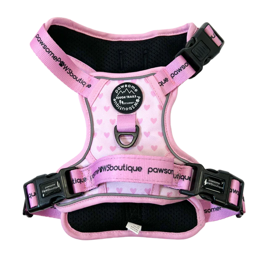 Pawsome Paws Boutique Pink Hearts Tough Trails Harness