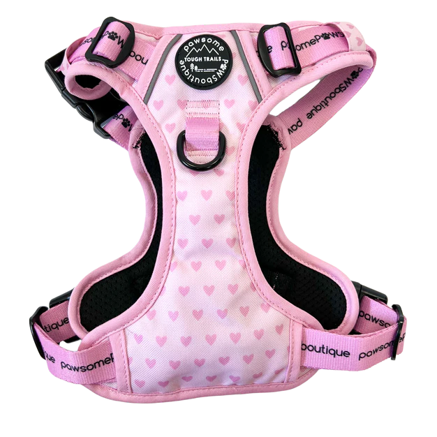 Pawsome Paws Boutique Pink Hearts Tough Trails Harness