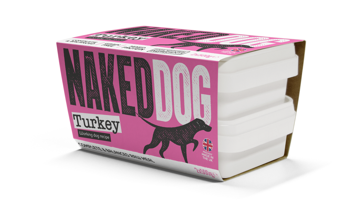 Naked Dog Original Turkey Frozen Raw Dog Food 2x500g