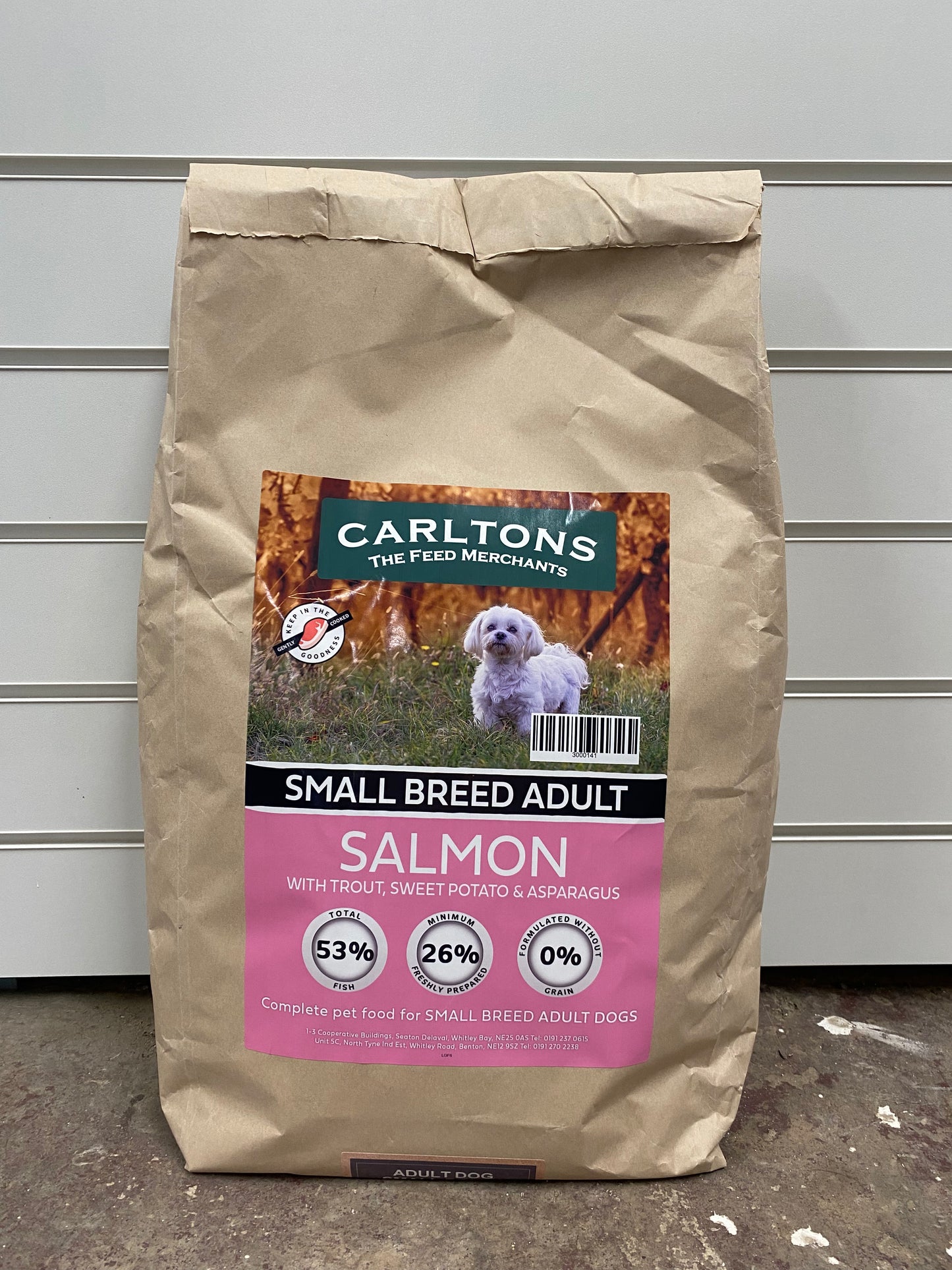 Carlton's Grain Free Small Breed Adult Salmon with Trout, Sweet Potato & Asparagus 6kg