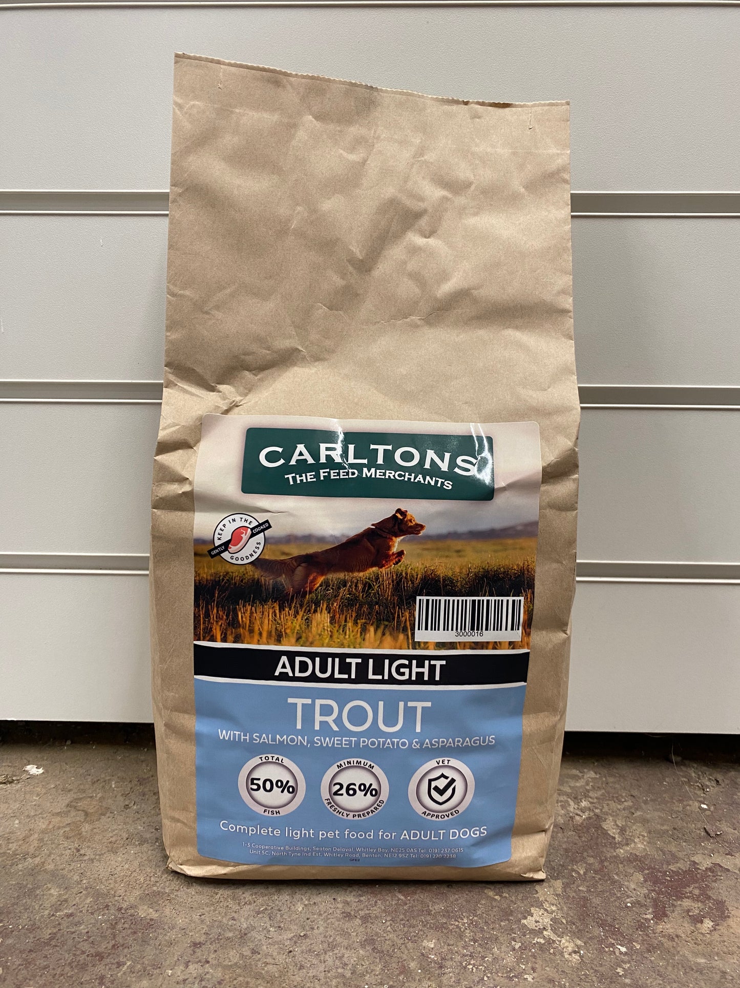 Carlton's Grain Free Light Trout with Salmon, Sweet Potato & Asparagus 2kg