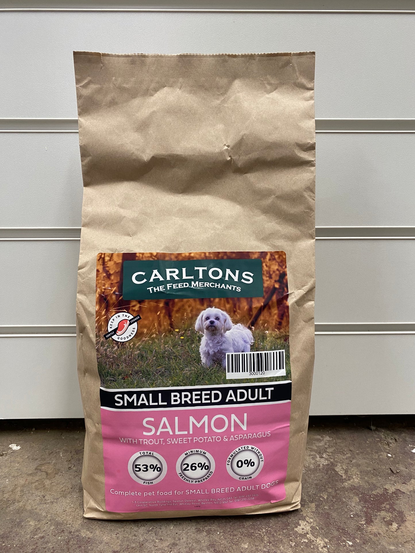 Carlton's Grain Free Small Breed Adult Salmon with Trout, Sweet Potato & Asparagus 2kg