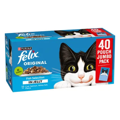 Felix Original Pouches Fish Selection in Jelly 40 x 85g
