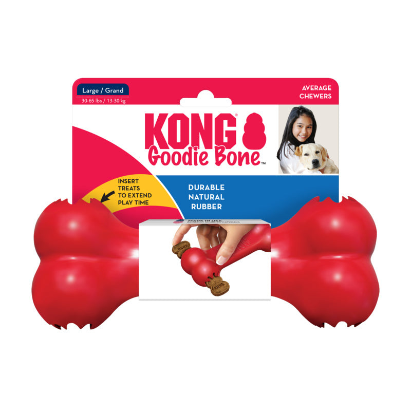 KONG Goodie Bone Treat Dispensing Dog Toy - Large Red (21.5cm)