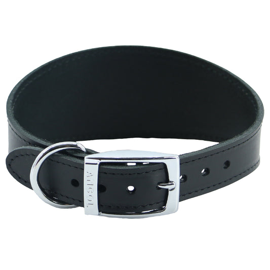 Ancol Classic Leather Greyhound/Whippet Collar Black 34-43cm size 4-5