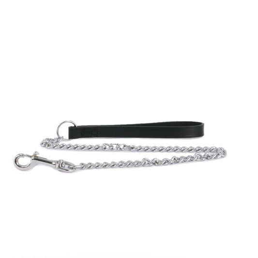 Ancol Heritage Leather Heavy Chain Lead Black 80cm 50kg