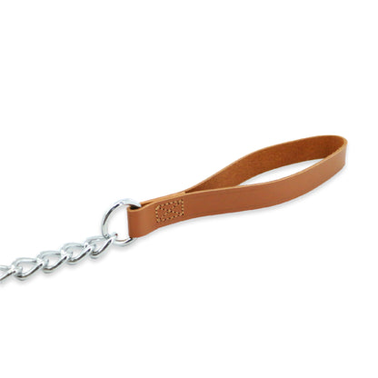 Ancol Heritage Leather Heavy Chain Lead Tan 80cm 50kg