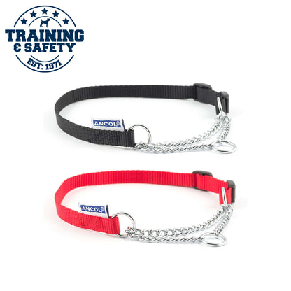 Ancol Nylon Check Chain Collar Red Size 2-4