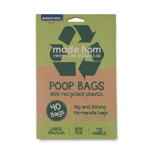 Ancol Made From Recycled Plastic Flat Pack XL Poop Bags 40 Bags