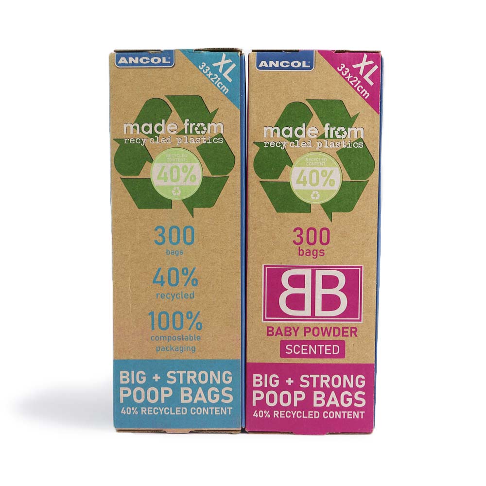 Ancol Made From Recycled Plastic Scented Giant Poop Bags Rolls 300