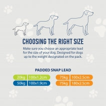 Ancol Viva Padded Lead Black 1.8mx25mm 75kg