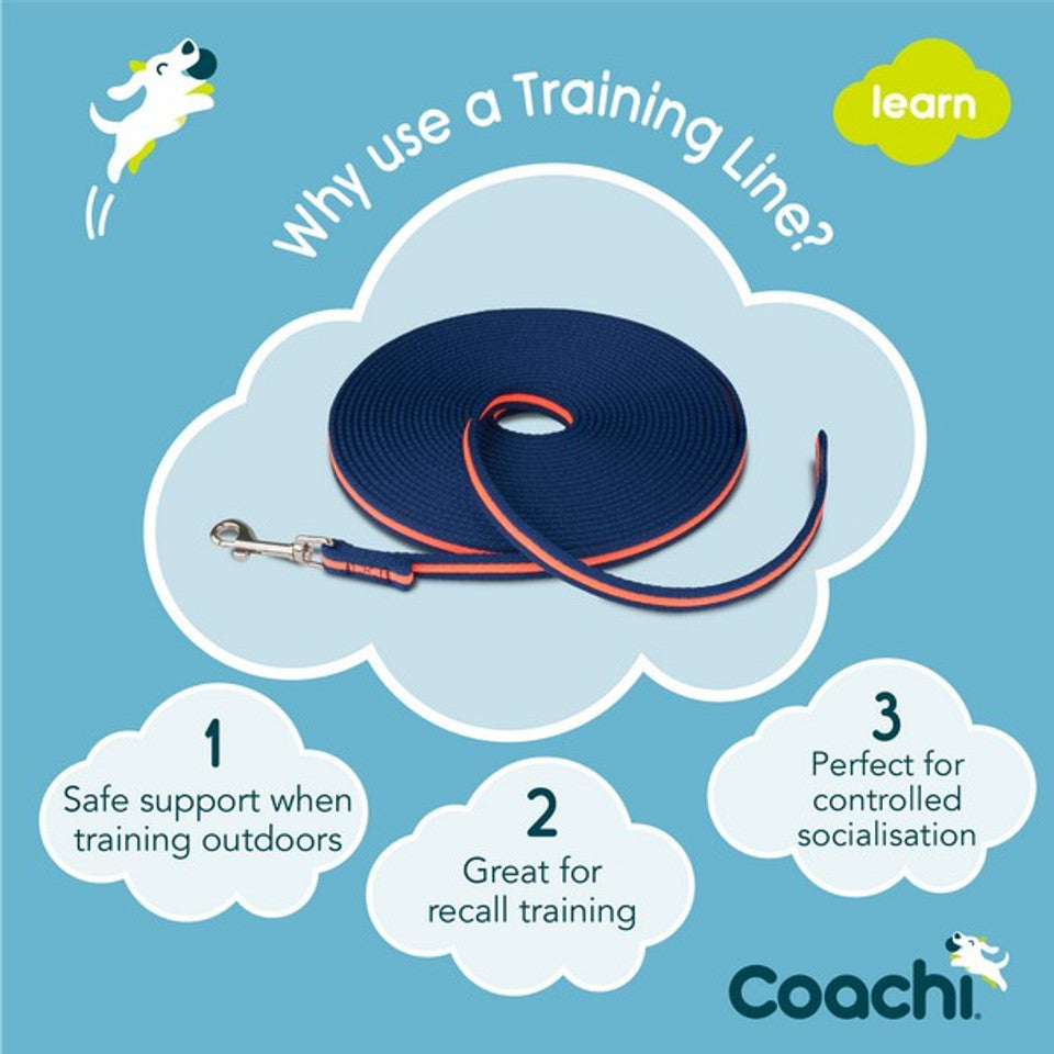 Company of Animals Coachi Training Line Navy & Coral 10m