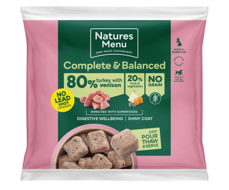 Natures Menu 80/20 Complete & Balanced Frozen Nuggets - Turkey With Venison 1kg