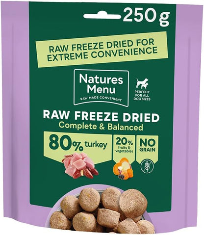 Natures Menu Freeze Dried Dog Food 80/20 Turkey 250g