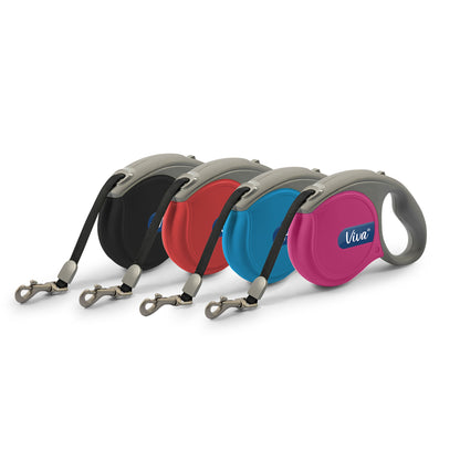 Ancol Viva Retractable 5m Lead Raspberry Pink L 50kg