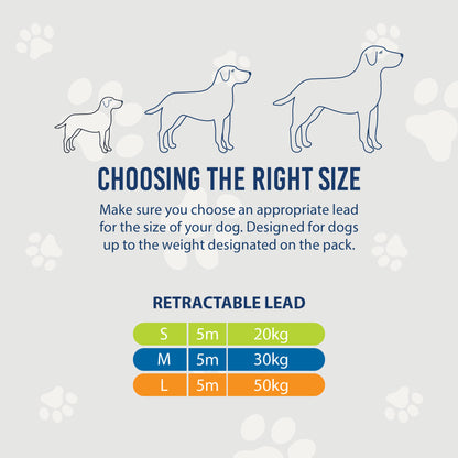 Ancol Viva Retractable 5m Lead Raspberry Pink L 50kg