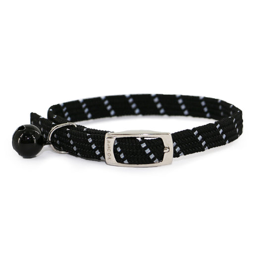 Ancol Softweave Reflective Elastic Cat Collar Black