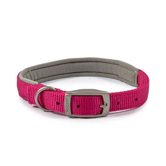 Ancol Viva Padded Buckle Collar Pink Size 8