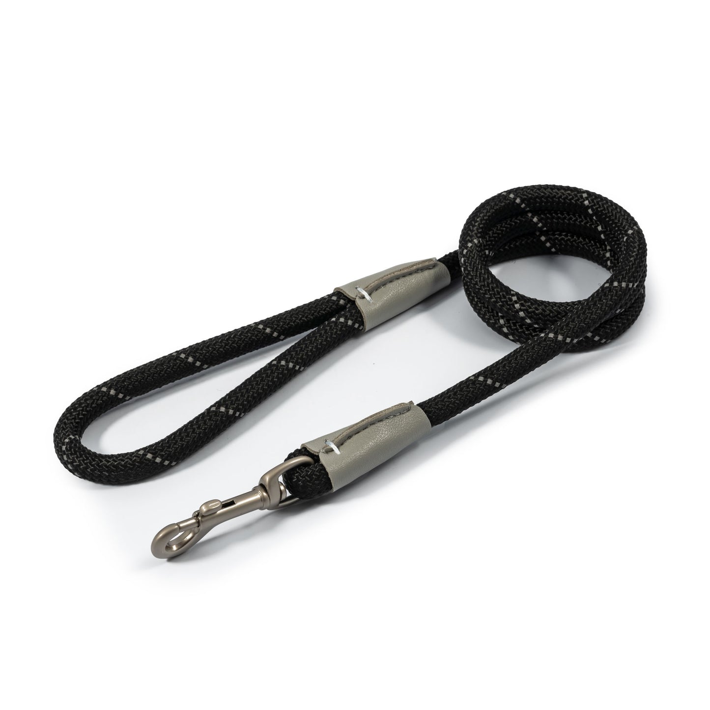 Ancol Viva Rope Lead Reflective Black 1.07mx12mm 50kg