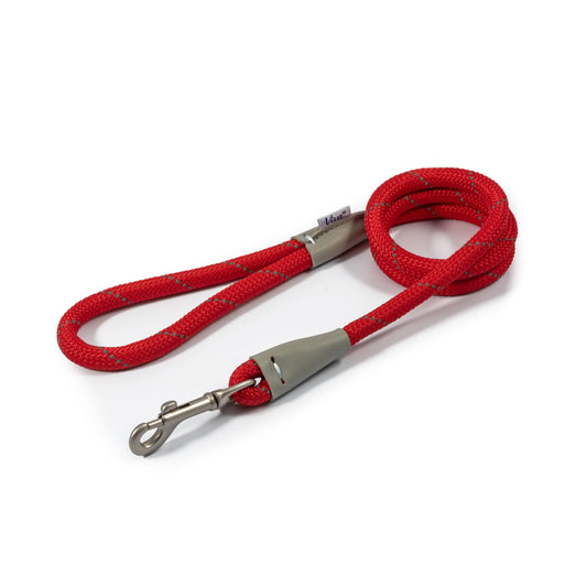 Ancol Viva Rope Lead Reflective Red 1.07mx10mm 20kg