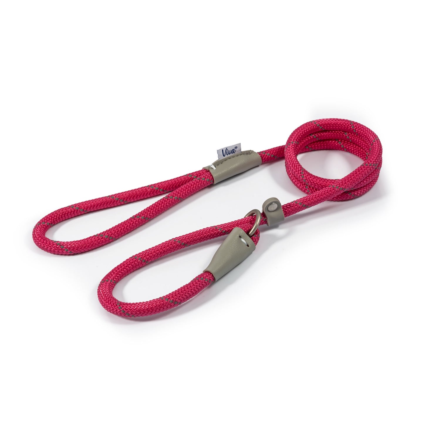 Ancol Viva Rope Slip Lead Reflective Pink 1.2mx12mm 50kg