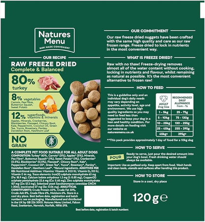 Natures Menu Freeze Dried Dog Food 80/20 Turkey 120g