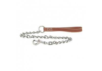 Ancol Leather Chain Lead Tan Medium Link